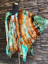 Load image into Gallery viewer, Women’s One Size (fits large-3X best) Hand-sewn Geode Bamboo Velour Duster Kimono in ‘Boulder Turquoise’
