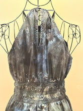 Load image into Gallery viewer, Women’s Small Scrunched Geode Halter Style Dress with Pockets in ‘Raven’

