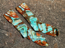 Load image into Gallery viewer, Adult Bamboo Geode Ribbed Tube Socks in ‘Boulder Turquoise’
