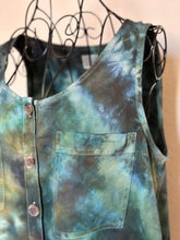 Load image into Gallery viewer, Women’s Medium Geode Tank Top with Buttons &amp; Tie Front in ‘Moss Agate’
