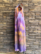 Load image into Gallery viewer, Women’s Medium Upcycled Pact Organic Cotton Sleeveless V-Neck Maxi Dress with Pockets in ‘Purple Moss Agate’ Inclined Twist
