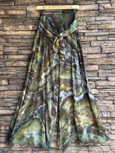 Load image into Gallery viewer, Women’s Medium (could fit a large too) Geode 100% Rayon Flowy Wide-Leg Tiered Pants with Tie Front in ‘Moss Agate’
