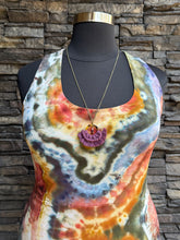 Load image into Gallery viewer, Women’s XL Pact Organic Cotton Geode Fit &amp; Flare Open Criss-Cross Back Maxi Dress with Pockets in ‘Rustic Rainbow’
