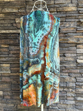 Load image into Gallery viewer, Women’s Medium Geode Sleeveless Cardigan with Pockets in ‘Boulder Turquoise’
