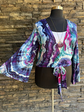 Load image into Gallery viewer, Custom Geode Bell Sleeved Top in ‘Midnight Moonlight’ for Justine
