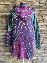 Load image into Gallery viewer, Custom Reverse Geode Hooded Sweatshirt Cardigan in ‘Mermaid Tail’ for Alisa
