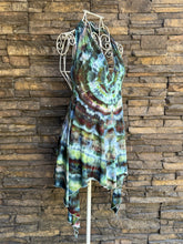 Load image into Gallery viewer, Women’s Medium/Large Hand-Sewn ‘Mantra’ Halter Style Flowy Asymmetrical Tank Top in ‘Dark Enchantment’
