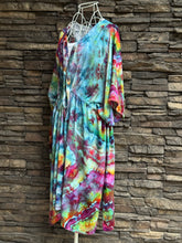 Load image into Gallery viewer, Women’s One Size (fits S-2X best) 100% Rayon Geode Cinched Kimono Duster in ‘Cosmic Eyes’
