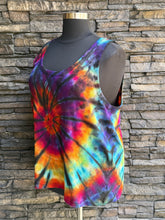 Load image into Gallery viewer, Women’s 3X Reverse Dyed Ribbed Tank Top in ‘Dark Spectrum’ Spiral

