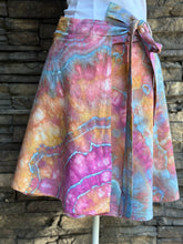 Load image into Gallery viewer, Women’s Large (but can fit S-XL) 100% Cotton Geode Short Wrap Skirt with Hidden Zipper Pocket in ‘Bird Song’
