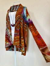 Load image into Gallery viewer, Women’s Small Geode Upcycled Athleta Cardigan with Thumbholes and Pockets in ‘Koroit Boulder Opal’
