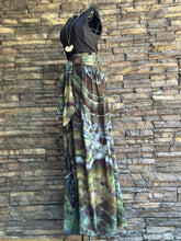Load image into Gallery viewer, Women’s Medium (could fit a large too) Geode 100% Rayon Flowy Wide-Leg Tiered Pants with Tie Front in ‘Moss Agate’
