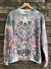 Load image into Gallery viewer, Unisex Medium Heart Pullover Sweatshirt with Kangaroo Pocket in ‘Bubblegum Raven’
