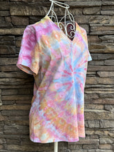 Load image into Gallery viewer, Women’s Large V-Neck Spiral T-Shirt in ‘Bird Song’
