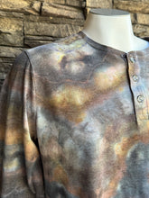 Load image into Gallery viewer, Men’s Large Geode Long Sleeved Henley in ‘Turkey Tail Mushroom’
