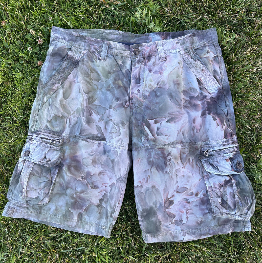 Men’s Size 36 Ice Dyed Cargo Shorts in ‘Pewter’