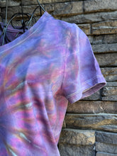 Load image into Gallery viewer, Women’s Small V-Neck T-Shirt in ‘Sugar Plum’ Spiral
