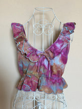 Load image into Gallery viewer, Women’s Small (fits like a medium) Geode Ruffle Trim Chambray Crop Top in ‘Bird Song’
