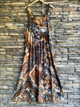 Load image into Gallery viewer, Women’s Large Geode Wide-Leg Linen/Rayon Overalls in ‘Turkey Tail Mushroom’
