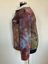 Load image into Gallery viewer, Custom Ice Dyed Upcycled Levi’s Sherpa Lined Jacket in ‘Rustic Rainbow’ for Meredith
