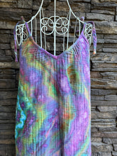Load image into Gallery viewer, Women’s XS Petite Crinkle Cotton Gauze Jumpsuit with Tie Shoulder Straps and Pockets in ‘Northern Lights’
