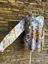 Load image into Gallery viewer, Women’s Small (fits like a medium) Oversized Burt’s Bees Organic Cotton Spiral Sweatshirt in ‘Bronzed Indigo’
