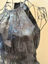 Load image into Gallery viewer, Women’s Small Scrunched Geode Halter Style Dress with Pockets in ‘Raven’
