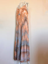 Load image into Gallery viewer, Women’s Medium Strappy Tiered Maxi Dress with Pockets in ‘Blue Gray Twist’
