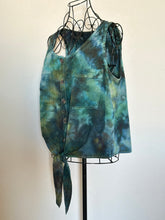 Load image into Gallery viewer, Women’s Medium Geode Tank Top with Buttons &amp; Tie Front in ‘Moss Agate’
