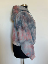 Load image into Gallery viewer, Women’s XXL Slouchy Cropped Hoodie with Heart in Pink &amp; Gray
