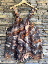 Load image into Gallery viewer, Women’s Large Geode Rayon/Linen Overall Romper Shorts in ‘Turkey Tail Mushroom’
