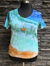 Load image into Gallery viewer, Women’s XL Geode V-Neck T-Shirt in ‘Sand &amp; Sea’
