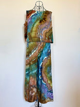 Load image into Gallery viewer, Women’s Large Geode Cotton/Linen 2 Piece Cropped Tank Top and Wide Leg Pants Outfit in ‘Mountain Lagoon’
