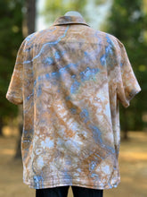 Load image into Gallery viewer, Men’s 3X Geode Flax/Cotton Button Up Short Sleeved Shirt in ‘Blue Gray’
