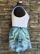 Load image into Gallery viewer, Women’s XL Geode Crinkle Gauze Ruffle Waist Mini Skort in ‘Enchanted Forest’

