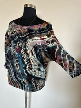 Load image into Gallery viewer, Custom Reverse Geode 3/4 Sleeve Wide Neck Top in ‘Pinot Sage’ for Rachael
