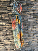 Load image into Gallery viewer, Women’s XS (can fit a small, too) Geode Button Front Jumpsuit with Tie in ‘Nutmeg &amp; Marine’
