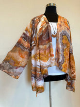 Load image into Gallery viewer, Women’s L/XL 100% Rayon Geode Waterfall Open Front Jacket in ‘Petrified Wood’
