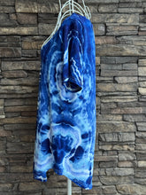 Load image into Gallery viewer, Women’s Medium Geode V-Neck Short Sleeved Rayon Top in ‘Azurite’
