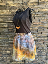 Load image into Gallery viewer, Women’s Large Geode Crinkle Gauze Ruffle Waist Mini Skort in ‘Charred Redwood’
