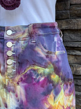 Load image into Gallery viewer, Women’s Size 30 (Medium) Button Fly Denim Skirt with Stretch in ‘Sugar Plum’
