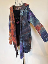 Load image into Gallery viewer, Women’s Small (fits like a medium) Geode Hooded Sweatshirt Cardigan ‘Sunset Bliss’
