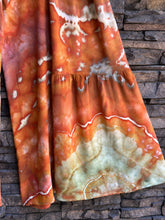 Load image into Gallery viewer, Women’s XL Geode 100% Viscose High Waist Tiered Wide Leg Flared Palazzo Pants with Tie in ‘Rusted Sea Glass’
