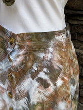 Load image into Gallery viewer, Women’s XS Linen/Rayon Button Front Midi Skirt with Pockets in ‘Pewter’ Twist
