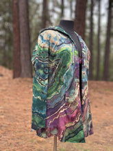 Load image into Gallery viewer, Custom Reverse Geode Hooded Cardigan in ‘Tide Pool’ for Kori
