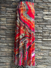 Load image into Gallery viewer, Women’s Medium Reverse Geode Maxi Skirt in ‘Fire On The Mountain’
