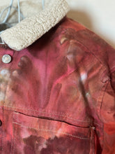 Load image into Gallery viewer, Custom Sherpa Lined Denim Jacket in ‘Rustic Rainbow’ for Eddie
