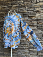 Load image into Gallery viewer, Women’s Small (fits like a medium) Oversized Burt’s Bees Organic Cotton Spiral Sweatshirt in ‘Bronzed Indigo’
