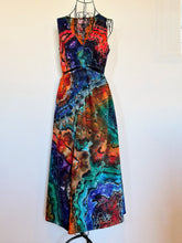 Load image into Gallery viewer, Women’s Small Reverse Geode Cut-Out A-Line Maxi Dress with Pockets in ‘Deep Rainbow’
