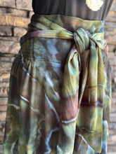 Load image into Gallery viewer, Women’s Medium (could fit a large too) Geode 100% Rayon Flowy Wide-Leg Tiered Pants with Tie Front in ‘Moss Agate’
